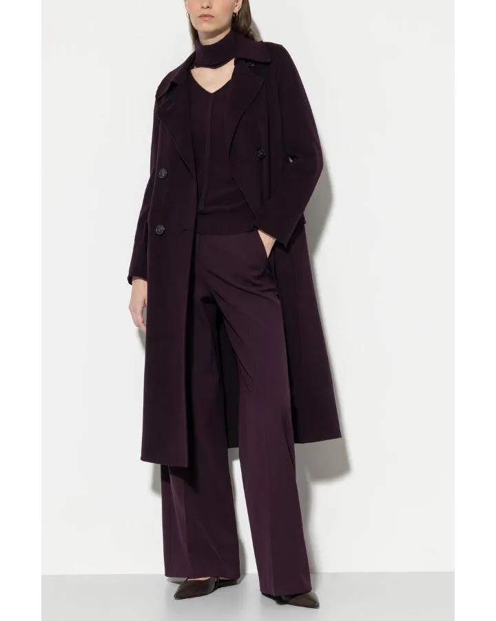 Luisa Cerano Double Face Wool Trench Coat