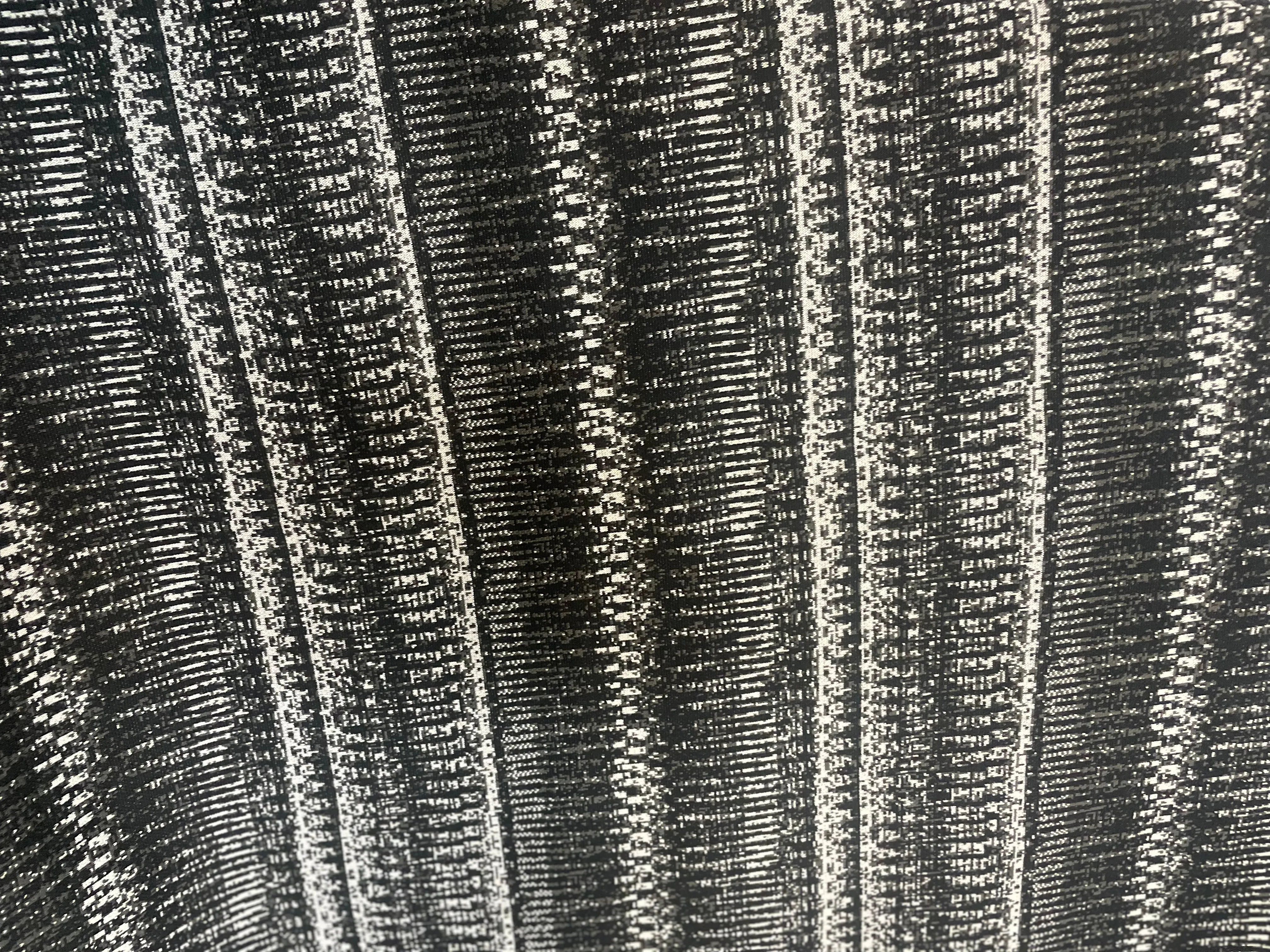 Printed Poly / Rayon French Terry - Green, Black, White