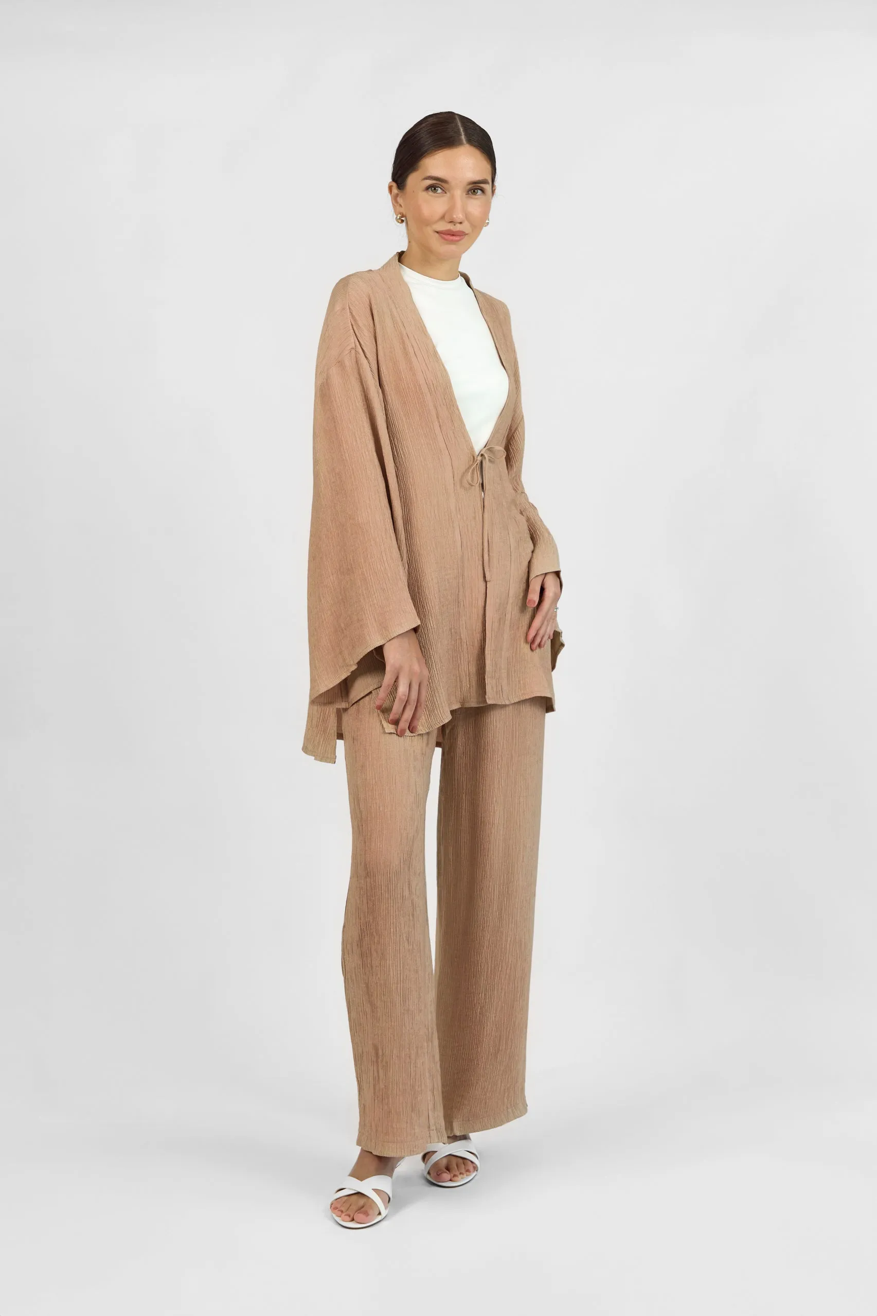 Rippled Relaxed Fit Pants - Shell